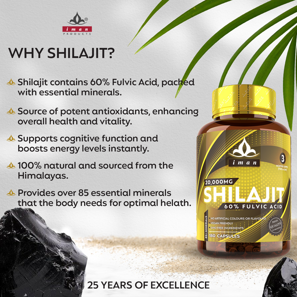 High Strength Shilajit 20,000mg Capsules (180 Count)